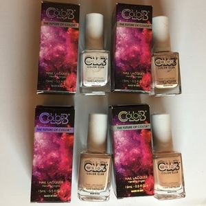 Bundle of Color Club Nail Lacquer Polish, Set of 4, Pale Nudes Naked Shades, New